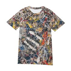 Immerse yourself in the world of abstract expressionism with our Jackson Pollock-inspired T-shirt featuring the iconic Number 17A painting. Crafted with precision and passion, this wearable masterpiece brings modern painter fashion to your wardrobe. The shirt is a unique artistic clothing piece, perfect as a gift for art enthusiasts. Specification of Jackson Pollock Inspired T-Shirt - Number 17A Iconic Painting Tee: Fabric: 100% Cotton Regular fit Classic round neck Fabric weight: 190 g/m² Sizes Modern Fitted T-shirt With Graphic Print, Multicolor Relaxed Fit T-shirt With Graffiti Print, Artistic Cotton T-shirt With Abstract Print, Multicolor Crew Neck T-shirt With Abstract Print, Multicolor Abstract Print Crew Neck T-shirt, Artsy Multicolor Graffiti Print T-shirt, Artistic Expression Multicolor Graphic Print T-shirt, Artsy Multicolor Graphic Print T-shirt, Multicolor Graffiti Print T-shirt With Relaxed Fit