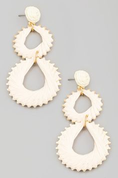 This pair of drop earrings features a fashionable straw wrapped circle style. Unveil modern elegance with this subtly intricate accessory. Baby Sale, Modern Elegance, Dress Collection, Baby Gifts, Bath And Body, In Love, Straw, Drop Earrings