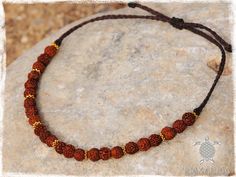 Rudraksha Bracelet Macrame Women Men Bracelet Tribal Jewelry Yoga Jewelry Bohemian Beaded Bracelets For Puja, Traditional Beaded Bracelets With Sliding Knot For Festivals, Adjustable Beaded Bracelets For Rituals, Traditional Beaded Bracelet With Sliding Knot For Festivals, Adjustable Brown Bracelet For Festivals, Adjustable Brown Bracelets For Festivals, Bohemian Hand-strung Bracelets For Puja, Adjustable Bohemian Beaded Bracelet For Puja, Spiritual Beaded Bracelets With Round Beads And Adjustable Cord