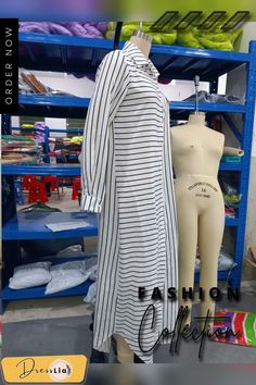 Striped Loose Long Sleeve Maxi Shirt Dresses Striped Long Sleeve Maxi Dress For Summer, Long Sleeve Striped Maxi Dress For Summer, Spring Striped Long Sleeve Maxi Dress, Striped Long Sleeve Maxi Dress For Work, Casual Striped Long Sleeve Shirt Dress, Striped Long Sleeve Spring Midi Dress, Spring Striped Long Sleeve Midi Dress, Striped Long Sleeve Midi Dress For Spring, Casual Striped Maxi Dress For Work