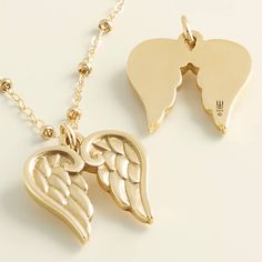 Sterling Silver Gold Angel Wings Jewelry, Sterling Silver Spiritual Jewelry For Memorial, Gold Sterling Silver Jewelry With Angel Wings, Spiritual 14k Gold Charms, Spiritual Angel Wings Jewelry For Gifts, Beautiful Reminders, Angel Charm, James Avery, The Angel