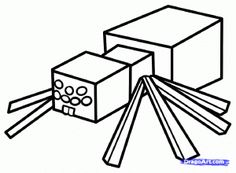 Minecraft Drawings Easy, Minecraft Colouring, Spider Minecraft, Spider Cave, Spider Images, Draw Minecraft, Minecraft Cave, Minecraft Spider, Printable Minecraft