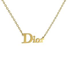 Trendy Personalized Yellow Gold Name Necklace, Trendy Charm Necklace With Chain As A Gift, Trendy Tarnish Resistant Pendant Charm Necklaces, Chic Personalized Jewelry As Gift, Chic Personalized Jewelry For Gifts, Trendy Sterling Silver Name Necklace Gift, Trendy Personalized Pendant Jewelry, Customized Nameplate Chain Necklace, Customized Luxury Yellow Gold Necklaces