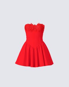 Want to play with fire? 🔥 Ignite something within them in this red lace applique dress made from plain-weave fabric and complete with boning, bust pads, and a V-waist seam ❤️ Winter Birthday Outfit, Cute Dress Outfits, Applique Dress, Red Lace, Black Ruffle, Mini Wrap Dress, Lace Applique, Xl Dress, Dresses Xs