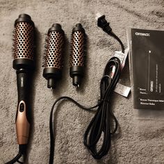 Amika Blowout Babe W/3interchaneable Thermal Hair Brushes Black Rubber Rose Gold Cool Tip Instant Heat Interchangeable Barrels Pre-Owned, Excellent Condition Please See Photos Amika Thermal Brush, Amika Hair, Amika Hair Products, Heat Protectant Hair, Heat Protectant, Hair Brushes, Rose Gold Color, Black Rubber, Hair Brush