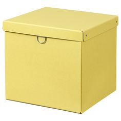 a yellow storage box with two handles