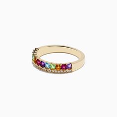 Effy Mosaic 14K Yellow Gold Multi Stone and Diamond Ring Multi Stone, Gold Yellow, Diamond Ring, Mosaic, Yellow Gold, Ring, Stone, Yellow, Gold