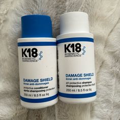 Price Is Firm K18 Damage Shield Shampoo & Conditioner Bundle Qty-1 Damage Shield Shampoo 8.5 Oz Qty-1 Damage Shield Conditioner 8.5 Oz A Nourishing, Protective Conditioner That Helps Shield Hair From Daily Damage To Help Maintain Hair Health And Improve Smoothness And Shine. Engineered To Weightlessly Soften And Detangle While The K18peptide Helps Replenish Hair During Washing. A Color-Safe, Ph-Optimized Shampoo With The Patented K18peptide To Effectively Cleanse While Maintaining Hair Health An K18 Shampoo And Conditioner, K18 Hair Products, Scalp Mask, Natural Hair Growth Oil, Hair Cuticle, Good Shampoo And Conditioner, Skin Nutrition, Scalp Serum, Hygiene Products