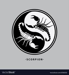 two scorpions in a circle with the word scorpion