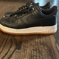 Women’s Black Air Force 1- Size 7.5 These Shoes Were Only Worn A Few Times And Are In Amazing Shape. They Look Brand New Nike Shoes Black, Black Air Force 1, Black Nike Shoes, Shoes Black, Air Force 1, Black Nikes, Womens Shoes Sneakers, Womens Sneakers, Air Force