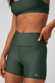 5" Airlift Energy Short - Black | Alo Yoga Stretch Shorts By Alo Yoga, Alo Yoga Stretch Shorts, Alo Yoga Summer Shorts, Compressive Biker Shorts With Contoured Waistband For Summer, Alo Yoga Workout Shorts, Green Yoga Biker Shorts, Compressive Green Biker Shorts For Summer, Green Compressive Biker Shorts For Summer, Green High-waisted Compression Shorts