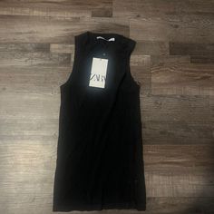 Brand New Zara Top With Tag Still On Size:Medium Fitted Black Zara Tank Top, Black Tank Top For Spring Night Out, Black Tank Top For Night Out In Spring, Black Zara Tank Top For Party, Zara Black Tank Top For Party, Zara Black Party Tank Top, Chic Black Zara Tank Top, Spring Casual Tank Top For Going Out, Black Fitted Tank Top For Going Out