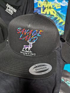 5 panel cotton/twill snapback hat with deer. Casual Hunting Hat With Flat Brim, Casual Flat Brim Hunting Hat, Casual Summer Snapback Hat For Camping, Outdoor Snapback Baseball Cap, Casual Snapback Hat For Camping, Black Hunting Cap, Casual Black Trucker Hat For Camping, Casual Flat Brim Trucker Hat For Hunting, Casual Snapback Hat With Curved Bill For Camping