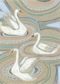 Scandinavian Painting, Lulie Wallace, Swan Wallpaper, Nap Times, Deco Paint, Fine Art Textiles, Swan Print, After Giving Birth