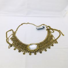 Foreign Exchange, Gold Chain Mail Belt With Large, Clear, Faceted Jewel, Nwt Gold Tone. Acrylic Clear Jewel. Measures 40” End To End, Adjusts Down To 28”. Lobster Claw Clasp. Nwt Bohemian Gold Chain Belt With Adjustable Chain, Gold Metal Bohemian Waist Chain, Bohemian Gold Metal Waist Chain, Bohemian Gold Chain Belt, Adjustable Gold Bohemian Chain Belt, Adjustable Bohemian Gold Chain Belt, Bohemian Gold Waist Chain For Beach, Bohemian Style Adjustable Chain Belt, Gold Chain Belt For Beach