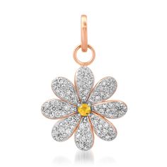 I adore charms of this nature. Wearing symbols from the gorgeous outdoors is always a good way to add flair and freshness to your style. This stunning charm is doused in diamonds and has the most darling yellow sapphire center stone. You will find her blooming and blossoming into all of your neck stories. Available in 14k yellow, rose, or white gold 1.08ctw diamonds Yellow sapphire Measures 20mm Enhancer included By Eriness Yellow Rose Cut Diamond Jewelry, Diamond Jewelry With Flower Charm, Luxury Yellow Flower Shaped Jewelry, Luxury Yellow Flower-shaped Jewelry, Yellow Gold Flower-shaped Jewelry With Charms, Elegant Yellow Jewelry With Charms, 14k Gold Jewelry With Rose Cut Yellow Diamonds, Garden Soiree, Daisy Pendant