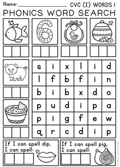 printable worksheet for phonics with pictures to help students learn the alphabet