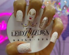 Nail Ideas Tips, Nails Navidad, Christmas Nail Designs Acrylic, Acrylic Nail Ideas, Gel Nails French, Brown Acrylic Nails, Glitter Nails Acrylic, Fake Nails Designs, Wow Nails