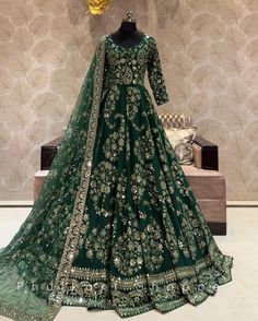 Made to Order/Measurement/Custom Order Lehenga - Color : green - Fabric : Embroidered Georgette - Fully flared paneled lehenga - Embroidered  Blouse -  Net Dupatta with Gold Border - Drawstring closure with Tassels - - It can be customize in any design or size  PLEASE NOTE: BUYERS ARE RESPONSIBLE FOR ANY CUSTOMS AND IMPORT TAXES THAT MAY APPLY. This is a made to order product. If you opt for 'Made To Measurement Option', we will provide a measurement template and you can share the measurements likewise. If you want to opt for 'Standard Size', Please refer to the size chart provided in the listing. Shipping: Standard Shipping is done by DHL ecommerce and it mostly takes 2 to 3 weeks to deliver after dispatch. Express Shipping is done by DHL express and it mostly delivers within a week after Green Semi-stitched Lehenga With Dupatta, Semi-stitched Green Lehenga With Dupatta, Green Floor-length Lehenga For Festive Occasions, Festive Green Floor-length Lehenga, Green Embroidered Bollywood Lehenga, Unstitched Bollywood Lehenga In Green, Bollywood Green Lehenga With Zari Work, Unstitched Bollywood Green Lehenga, Semi-stitched Green Lehenga For Festivals