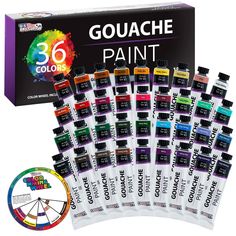 30 colors of gouache paint in a display box