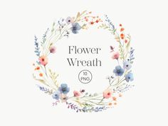 the flower wreath logo with watercolor flowers