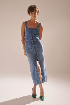 Buy Sailor Dress - Azure Online | Rollas Jeans Rollas Jeans, Sailor Dress, Button Dress, Country Outfits, Vintage Logo, Vintage Look, Vintage Looks, Denim Dress, Patch Pocket