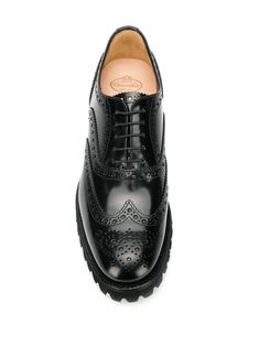 Church's Carla Oxford Brogue Shoes - Farfetch Designer Cap Toe Oxfords With Brogue Detailing, Designer Oxfords With Brogue Detailing And Almond Toe, Black Wingtip Brogue Lace-up Shoes, Designer Wingtip Dress Shoes With Brogue Detailing, Designer Goodyear Welted Wingtip Oxfords, Designer Wingtip Oxfords With Goodyear Welted, Designer Wingtip Oxfords With Leather Sole, Designer Wingtip Lace-up Shoes For Derby, Office Low-top Dress Shoes With Brogue Detailing