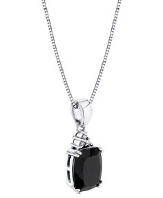 A lovely cushion-cut black onyx is topped with diamonds on a chic sterling silver pendant necklace. Sterling Silver Necklace Pendants, Silver Pendant Necklace, Cushion Cut, Sterling Silver Pendant, Black Onyx, Sterling Silver Pendants, Silver Pendant, Onyx, Diamonds