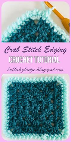 the crochet stitch edging pattern is shown with text overlay that says,'crochet stitch edging '