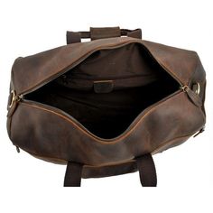 Planning your next weekend getaway? Carry everything you need in this Milos Duffel Bag. This duffle bag is a prime example of a practical yet stylish bag; sophisticated enough for the office but rugged enough for the backcountry. The duffle bag's crazy horse leather is extremely durable and wear-resistant, while also including a soft cotton-lined interior. Features: It has 1 zipped front pocket, 1 zipped side pocket, and a large main compartment. 1 adjustable shoulder strap and top leather handle. Thick leather, incredibly wear-proof and provides maximum comfort for the user. Top leather grab handle or removable shoulder strap Ergonomically-designed adjustable straps built to distribute weight evenly The leather-tipped zipper serves to safeguard your items while also adding to the bag’s el Leather Overnight Bag, Leather Duffel Bag, Leather Weekender Bag, Leather Duffel, Leather Weekender, Leather Duffle Bag, Leather Travel Bag, Leather Duffle, Duffel Bags