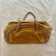 This Is A Beautiful Chanel Bowling Bag In Gold Patented Leather With Chain Details!! It Was Called Luxury Line. I Purchased From Ebay Long Time Ago. I Hardly Use It Therefore Condition Is Great!! No Noticeable Damage. Just I Could Not Find Dust Bag & Authenticity Card ( Sorry Misplaced Over The Years) I Didn’t Want To Sell This One But Need To Clear My Closet,, I Think This Type Of Chanel Products Are Much Better Quality ( Full Leather Lining!!) Please Ask Any Questions. Chanel Bowling Bag, Chanel Products, Bowling Bag, Gold Luxury, Bowling Bags, Long Time Ago, Bowling, Chanel Bag, To Sell