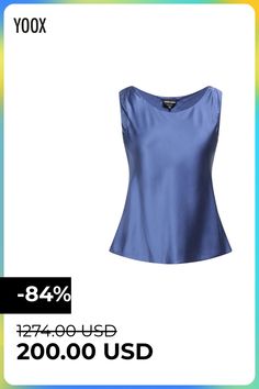 satin, no appliqués, basic solid color, round collar, sleeveless, no pockets, small sized , Color: Pastel blue , Size: 4 Armani Women, Color Pastel, Online Tops, Pastel Blue, Mulberry Silk, Silk Top, Round Collar, Giorgio Armani, Athletic Tank Tops