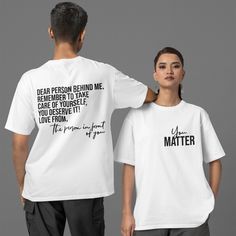 Made To Order Great Gift If You Would Like A Different Color Shirt Please Let Us Know If No Color Is Requested Design Will Be On A White Shirt We Have Sizes Up To 2x Mental Health T Shirt Design, Mental Health Shirts, Mental Health T Shirts, Quote Tshirt, Faith Based Clothing, Health Shirt, Custom Clothing, You Matter