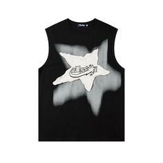 Retro Star Patch Oversized Hip Hop Graphic Tee  Material: Cotton  Size: S, M, L, XL, 2XL Color: Black, White  Season: Spring, Autumn, Winter   Occasion: Leisure, Outdoor, Daily, Vacation Casual Star Print T-shirt For Streetwear, Graphic Tee With Star Logo For Summer, Crew Neck Tops With Star Logo For Summer, Casual Crew Neck T-shirt With Star Patch, Casual Black Top With Star Patch, Casual Summer T-shirt With Star Logo, Trendy Black Top With Star Patch, Oversized Star Print T-shirt For Streetwear, Black Crew Neck Top With Star Patch