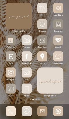 the home screen for an iphone with icons and buttons on it's display area