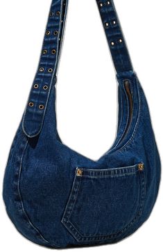 Trendy Denim Hobo Shoulder Bag, Casual Dark Wash Shoulder Bag With Zipper Pocket, Casual Dark Wash Shoulder Bag With Adjustable Strap, Trendy Denim Shoulder Bag With Zipper, Trendy Denim Blue Hobo Shoulder Bag, Trendy Denim Shoulder Bag With Zipper Pocket, Trendy Denim Shoulder Bag With Zipper Closure, Denim Shoulder Bag With Zipper Closure, Denim Tote Shoulder Bag With Zipper Closure