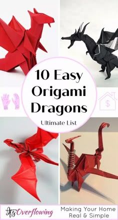 an origami dragon is shown with the text overlaying it