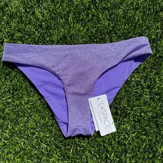 New Without Tags, No Flaws. Never Worn. Sparkle Metallic Purple Color. Classic Cut Bikini Bottoms. Lavender Stretch Swimwear For Beachwear, Lavender Stretch Swimwear For Beach Season, Purple Stretch Swimwear Brief, Purple Stretch Brief Swimwear, Purple Stretch Beachwear Swimwear, Stretch Purple Beachwear Swimwear, Stretch Lavender Beach Bottoms, Stretch Lavender Bottoms For The Beach, Fitted Lavender Beach Bottoms