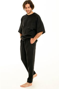 Men's Black linen t-shirt 100% Linen Size S Chest 39.37 in Arm Length 13.77 in back width 16.92 in hips 41.33 in Size М Chest 41.33 in Arm length 13.77 in Back width 17.32 in Hips 45.27 in Size L Chest 45.3 in Arm length 13.77 in Back width 18.89 in Hips 49.12 in Size XL Chest 53.14 in Arm length 14 in Back width 19,68 in Hips 51.18 in Size 2XL Chest 57.05 in Arm length 14 in Back width 21,63 in Hips 55.11 in Size 3XL Chest 62.99 in Arm length 14 in Back width 22.44 in Hips 59.05 Care: Hand or w Organic Clothes, Linen Tshirts, Mens Linen, Organic Clothing, Man Photo, Basic T Shirt, Black Linen, Black T Shirt, Natural Linen