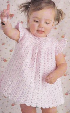 Baby crochet dress vintage crochet pattern pretty baby dress | Etsy Baby Dress Pattern Free, Vestidos Bebe Crochet, Crochet Baby Girl Dress, Baby Dress Pattern, Crocheted Dress, Crochet Baby Dress Pattern, Vintage Crochet Patterns, Quick Crochet Patterns, Crochet Baby Girl