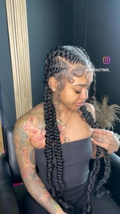 RMbeautybar💆🏽 | So soft so pretty 😍😍😍 Book under popular styles: hanging butterfly braid (add curl) (add length) #dchairstylist #dcbraider #dmvstylist #d… | Instagram Messy Stitch Braids, Feed In Butterfly Braid, Butterfly Scalp Braid, Long French Braids Black Hair, 4 Braids With Weave, Butterfly Straight Backs Braids, Butterfly French Braid, Large Butterfly Braids, Bob With Braid