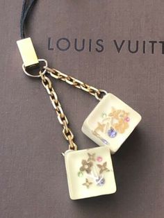 LOUIS VUITTON Strap Bag charm Key chain holder ring AUTH Square flower F/S ８ | eBay Louis Vuitton Bag Charms, Louis Vuitton Strap, Turtle Dove, Key Chain Holder, Strap Bag, Bag Charms, Vuitton Bag, Bag Straps, Ring Holder