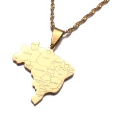 PRICES MAY VARY. 24K gold vacuum plating high quality pendant chain Guarantee 2 years avioding fading color Nickel free and lead free with gold overlay Environmental brass alloy and 24K real gold plated Brazil Map With City Name Pendant Necklaces Brasil Maps Jewelry Gifts CB Gold Jelwery CB Gold Jelwery is a fashion jewelry manufacturer in Amazon and promote our products to Southern America, India, the Middle East, Southeastern Asia, Africa and Europe. CB Gold Jelwery culture is "Honest, Optimis Southern America, Brazil Map, Gold Map, Map Jewelry, Pride Support, Brazil Flag, Jewelry Manufacturer, Name Pendant, Country Wear