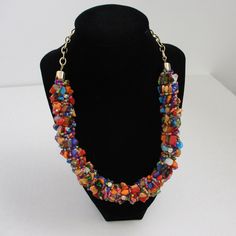 This is an amazing Statement Necklace.  Vintage Boho Style, with  vibrant colors of beads and stones. The vintage condition is very good. Adjustable 14 to 17 inches. Colorful Beaded Adjustable Necklaces, Multicolor Beaded Necklaces With Natural Stones For Jewelry Making, Multicolor Natural Stones Crystal Necklace, Adjustable Multicolor Crystal Necklace With Colorful Beads, Adjustable Multicolor Crystal Necklaces With Large Beads, Adjustable Multicolor Crystal Necklace With Large Beads, Adjustable Colorful Gemstone Beaded Necklaces, Adjustable Multicolor Gemstone Beaded Necklaces, Adjustable Multicolor Natural Stone Beads