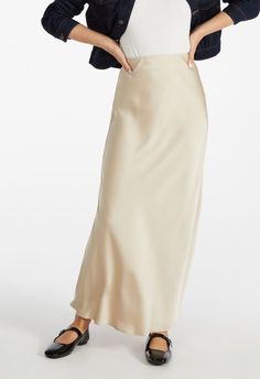 Charmeuse Maxi Skirt Tan Skirt, Skirt Maxi, Style Inspiration Fall, Black Caviar, Female Fashion, Shoe Dazzle, Shoes Boots, Women's Shoes, Maxi Skirt