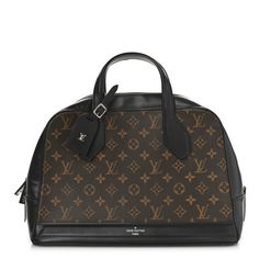 This is an authentic LOUIS VUITTON Monogram Dora MM in Black. This bowler style tote is crafted ofsmooth black leather with monogram coated canvas side panels. It featuresblacktop handles, a detachable shoulder strap,and silver hardware.The wrap-around zipper opens to a beige microfiber interior with flat pockets. Side Panels, Black Top, Silver Hardware, Authentic Louis Vuitton, Panel Siding, Louis Vuitton Monogram, Shoulder Strap, Black Leather, Handles