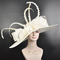 "The crown is decorated with 100%  feathers and  big sinamay bow. Very beautiful!! Head girth is 21\"-23.225 \", it is a super wide brim hat, this is the widest brim style hat in my store, from left to right is 26\"around.  For the base hat, 10 colors available, for the decoration feathers, 18 colors available. If you want to change the colors to match your dress, please feel free to contact me, I will help you. This is a gorgeous, very beautiful hat. Great for Kentucky Derby, Church, Wedding, T Ostrich Feather Hat For Royal Ascot Races, Elegant Feather Trim Top Hat For Party, Elegant Party Top Hat With Feather Trim, Feathered Top Hat For Royal Ascot And Formal Occasions, Formal Feathered Top Hat For Royal Ascot, Formal Top Hat With Feathers For Royal Ascot, Elegant Ostrich Feather Costume Hat For Evening, Elegant Ostrich Feather Headpieces For Races, Elegant Ostrich Feather Fascinator For Kentucky Derby