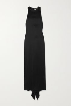 Few brands can make all-black pieces as enchanting as SAINT LAURENT. This maxi dress is made from satin-crepe that lightly skims the figure. It has a high neckline at the front and an open, T-Bar back, complete with a draped train. Build Wardrobe, Black Attire, Maxi Shirts, Maxi Shirt Dress, Vintage Maxi Dress, Satin Maxi, Maxi Dress Evening, Satin Maxi Dress, Quiet Luxury