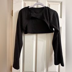 Soft-To-Touch Never Worn Thrifted Fits Oversized Crop Tops, Womens Tops, Women Shopping, Black, Color