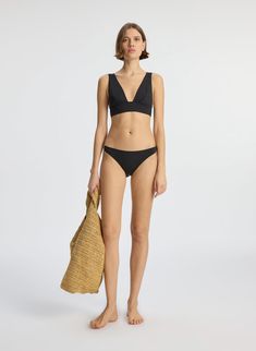 A.L.C. Amber Bikini Bottom | ALCltd.com Slim Sunglasses, Oversized Tote, Minimal Aesthetic, Wide Straps, Plunging Neckline, Modern Woman, Low Rise, Amber, Ready To Wear